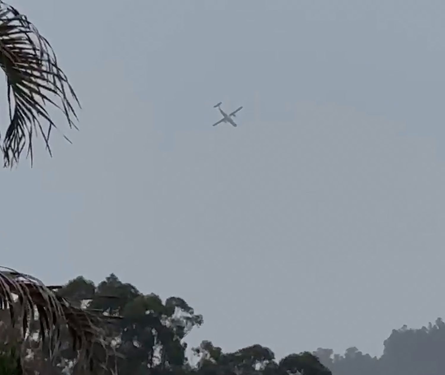 A passenger plane is seen falling in a still of a video taken in the Brazil state of Sao Paulo, Aug. 9, 2024.