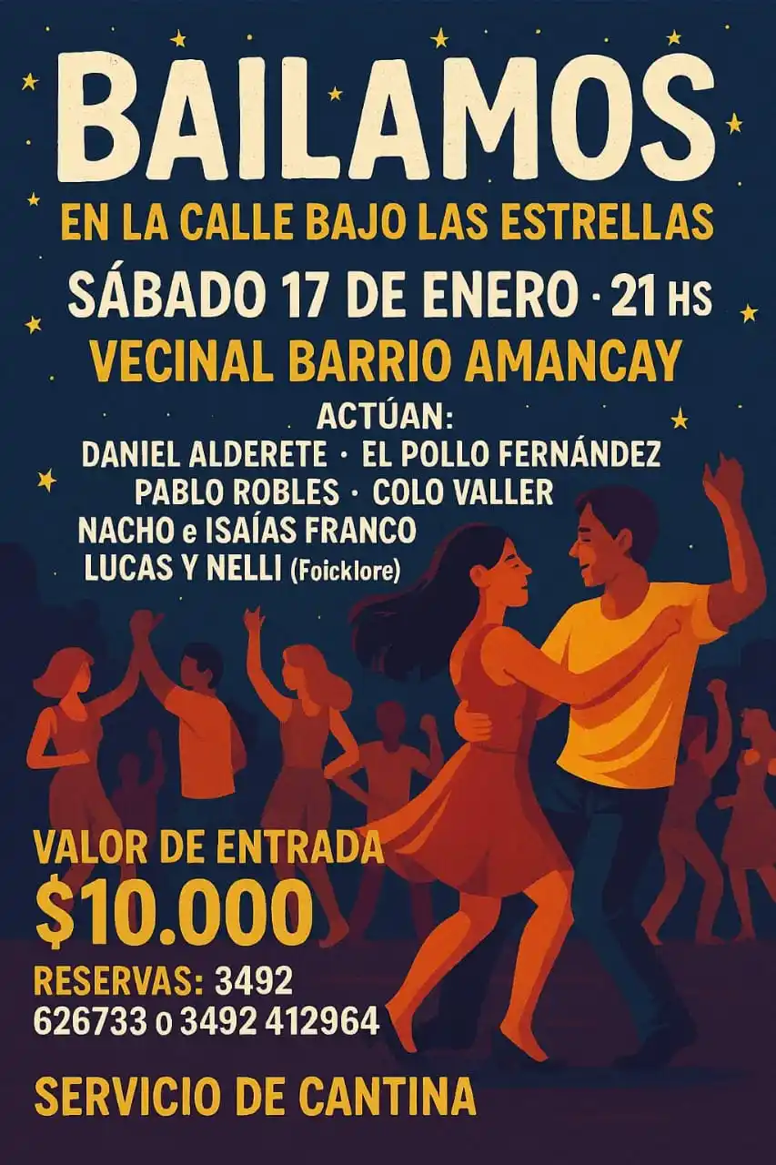 Baile bajo las estrellas en el barrio Amancay