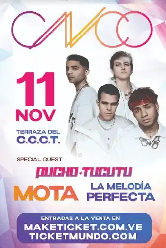 Este concierto es el primero que CNCO ofrece en Caracas. Foto Instagram