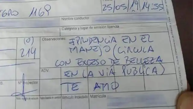 ¿Inspector enamorado?: Hizo una multa por circular con "exceso de belleza"