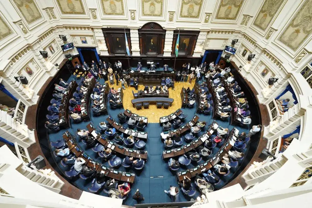 La cámara de Diputados bonaerense, durante la sesión de hoy.