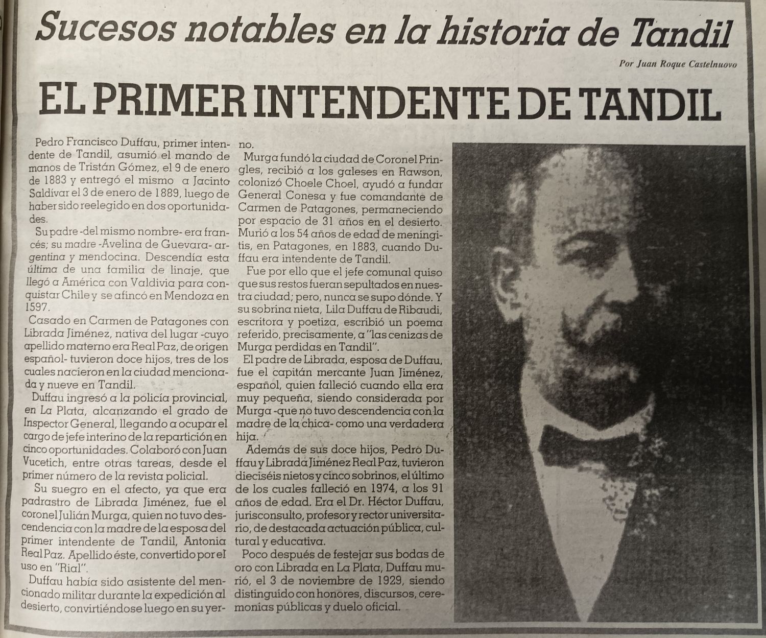 El primer Intendente de Tandil