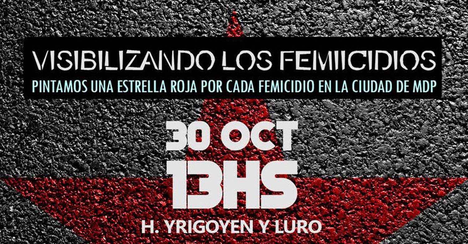 Pintarán frente a la Municipalidad una estrella roja por cada femicidio