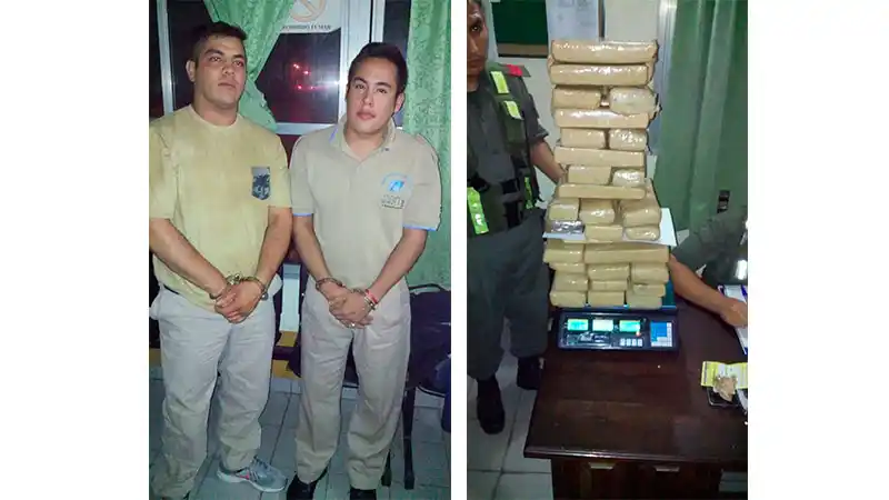 Incautaron 30 kilos de marihuana a pasajeros vestidos como prefectos