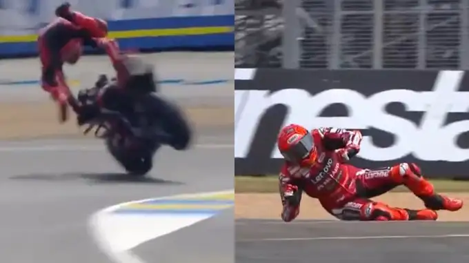 Accidente de Marc Márquez Moto GP (Video: Moto GP / Foto: Captura)