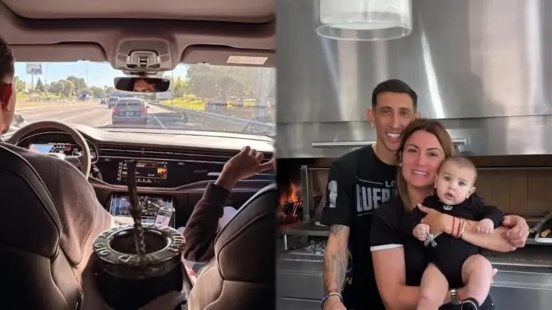 Paredes aprovechó su día libre y visitó a Di María en su casa de Funes