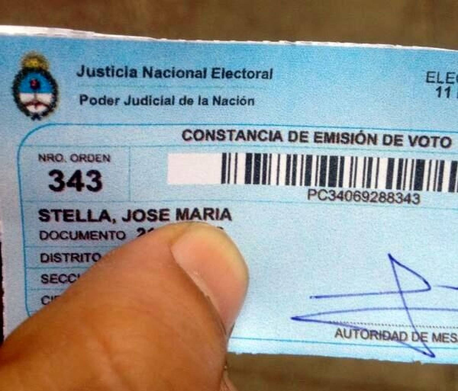 Elecciones PASO 2013: Cómo es el troquel que sirve como constancia de voto