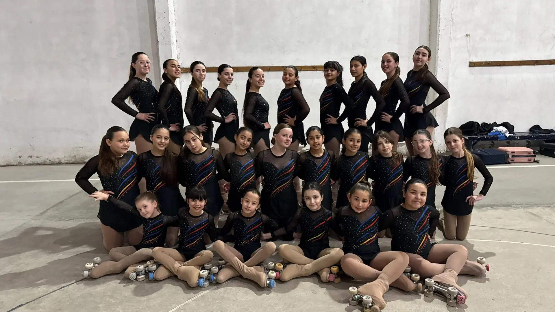 Las patinadoras del club Colegiales de Tres Arroyos