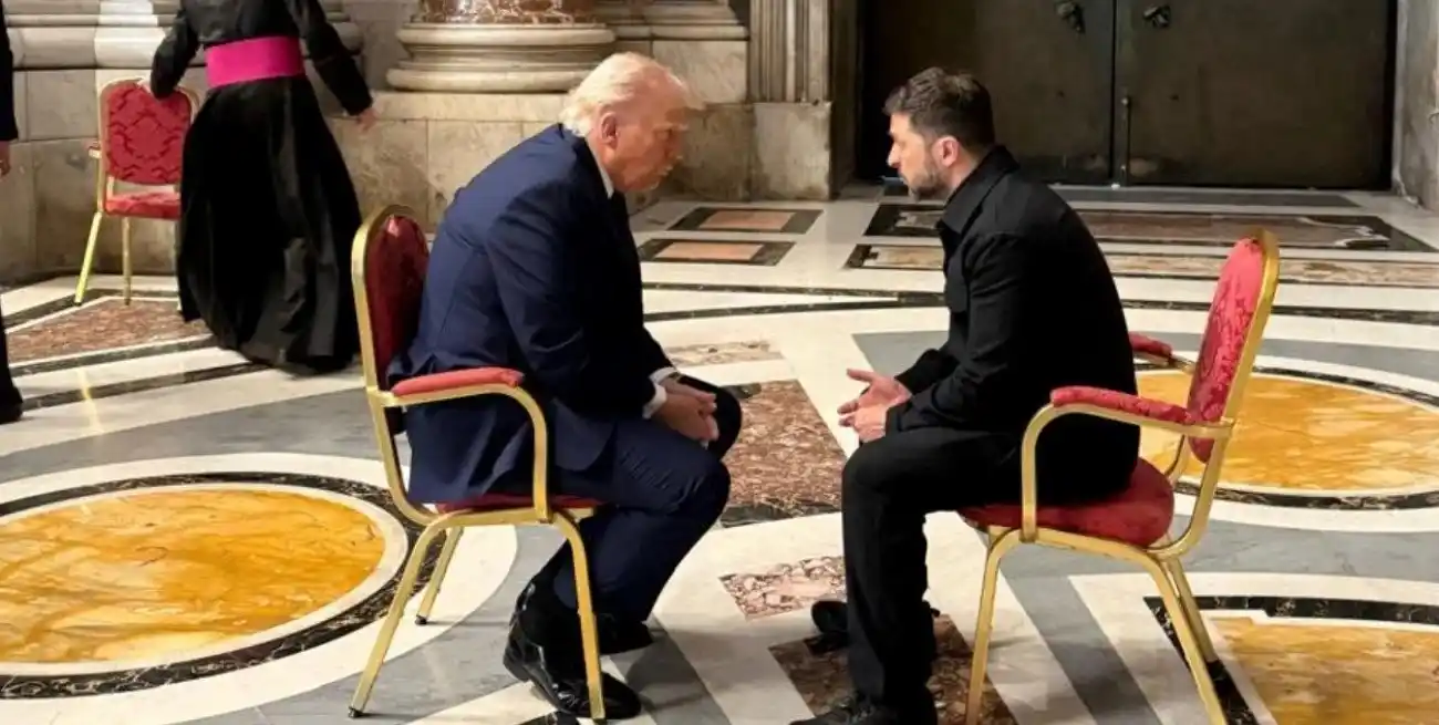 Trump y Zelensky se apartaron en la previa a la ceremonia central.