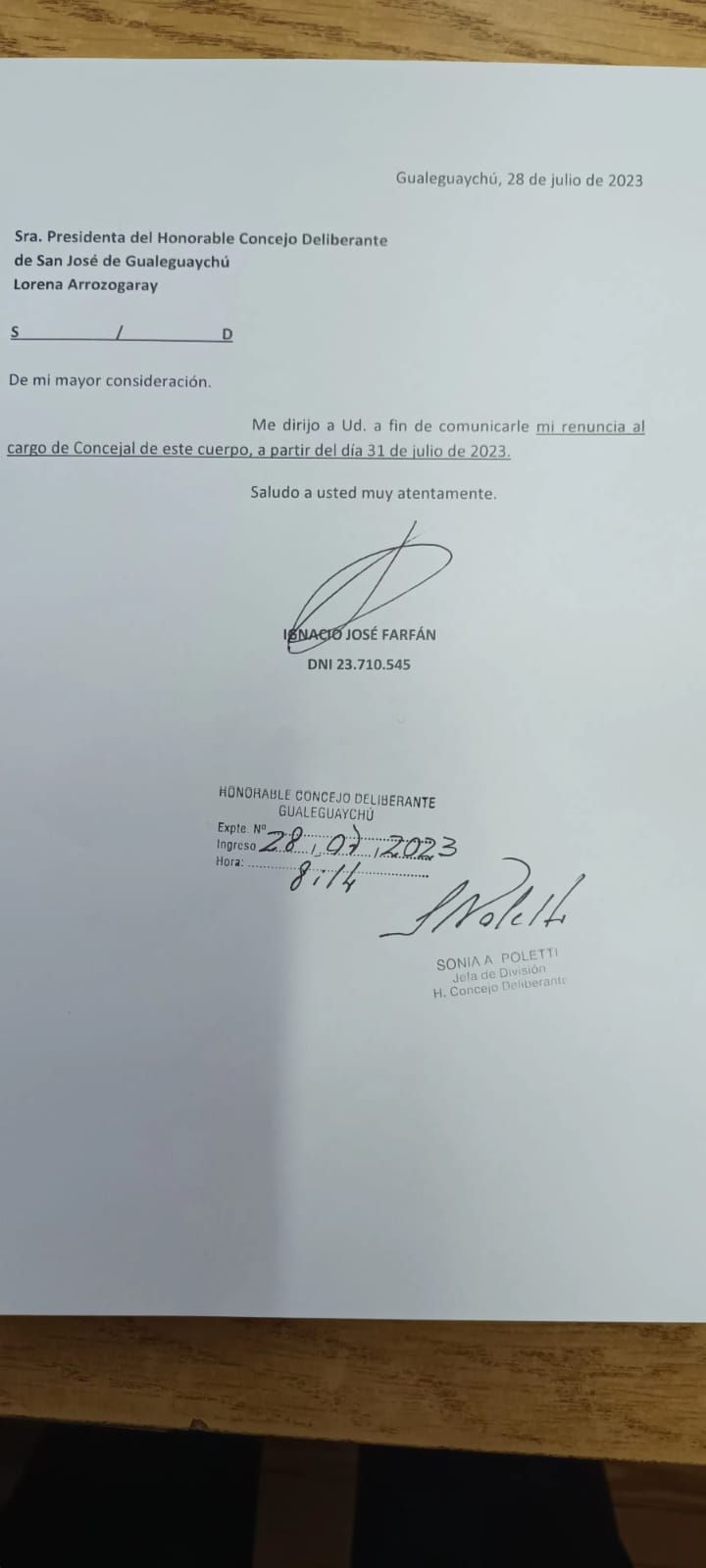 renuncia