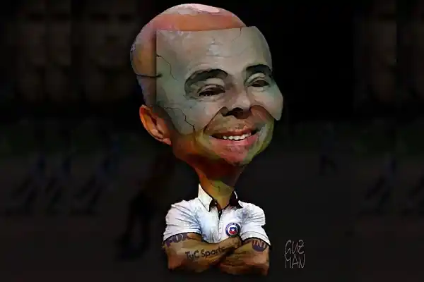 El padre del Patón Guzmán disparó contra Sampaoli a través de una caricatura