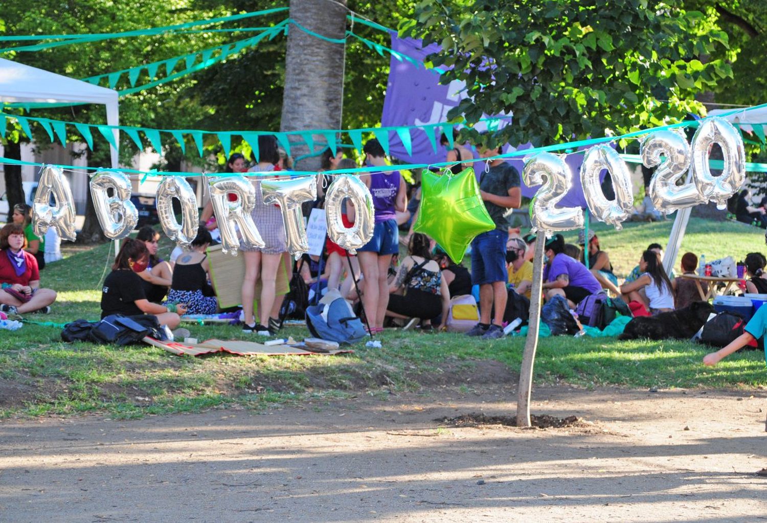 La Plaza se tiñó de verde  a la espera de que el  Senado  convierta en ley la interrupción  voluntaria del embarazo