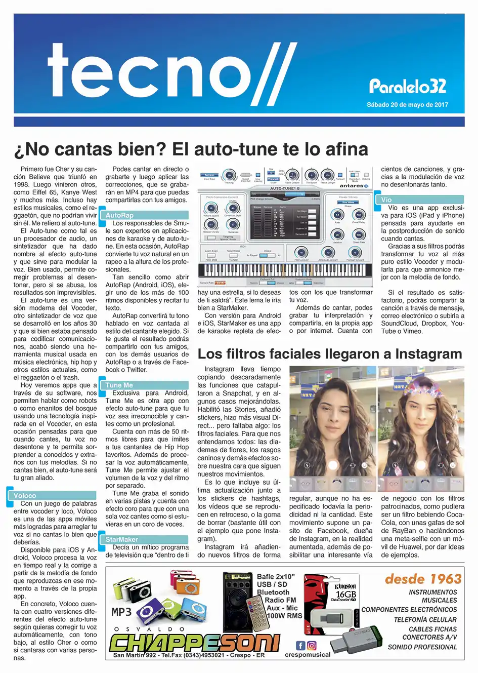 Este sábado en Paralelo 32 edición Crespo, un nuevo número del suple Tecno