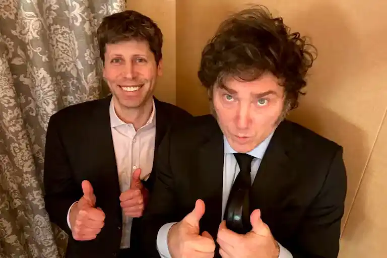 Javier Milei y Sam Altman, CEO de OpenAI, se encontraron en el Silicon Valley en mayo de 2024 - https://x.com/JMilei/