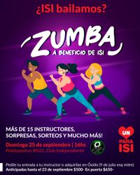 Junto con 14 instructores se realizará una clase de Zumba a beneficio de Isi