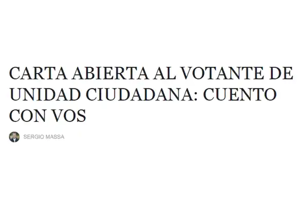 Elecciones 2017: Massa escribió una carta dirigida a los votantes de Unidad Ciudadana