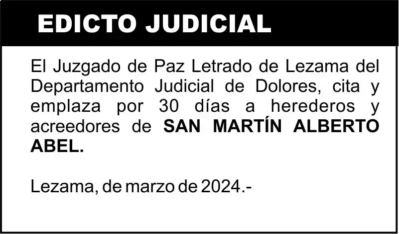 SAN MARTIN, ALBERTO ABEL S/SUCESION AB-INTESTATO