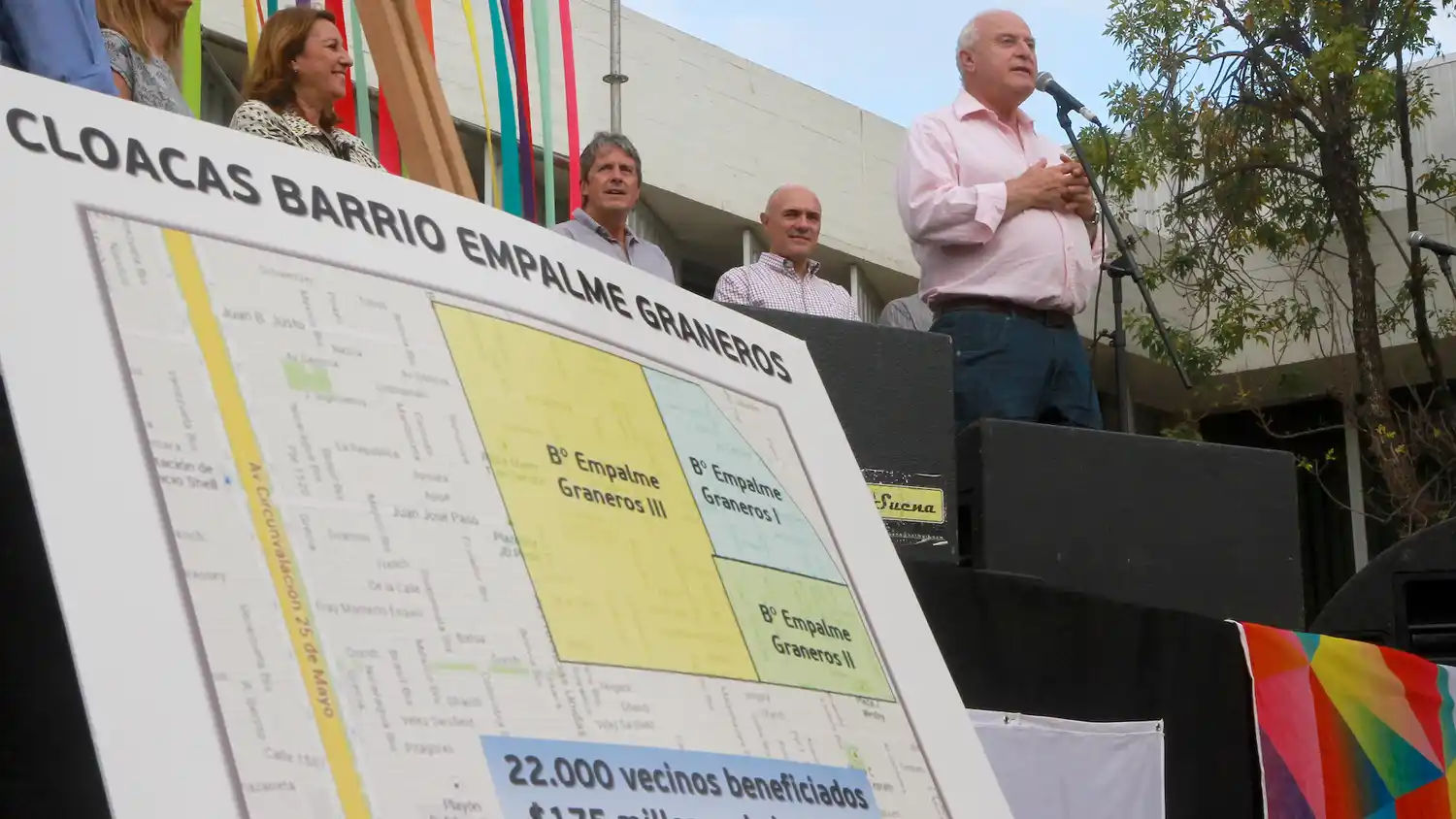 Lifschitz inauguró la última etapa de la obra cloacal en el Barrio de Empalme Graneros