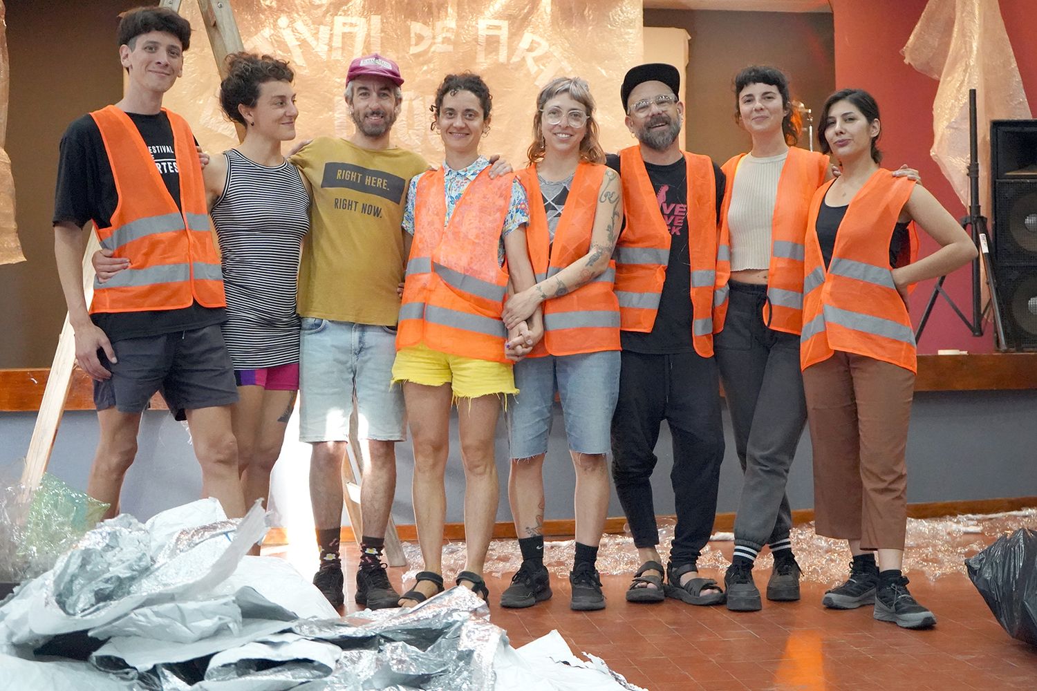 Preparativos. Integrantes de Punto de Fuga y un gran equipo técnico trabaja para el evento