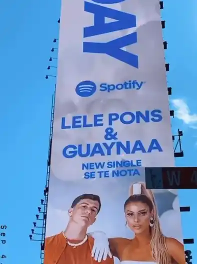En Times Square hay un desplegado sobre el trabajo de Lele Pons. Foto: Instagram