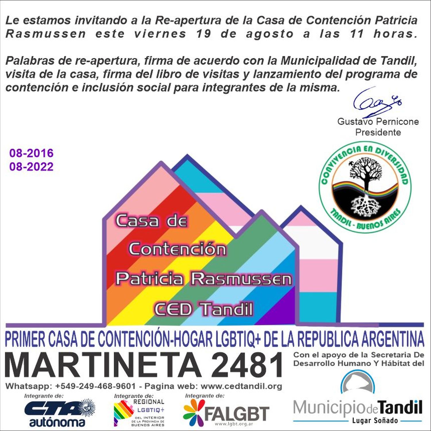 Se realizó la reapertura de la primera casa de contención LGTBIQ+
