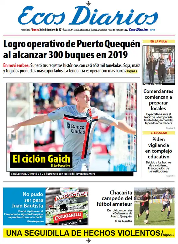 Tapa del 2 de diciembre de 2019