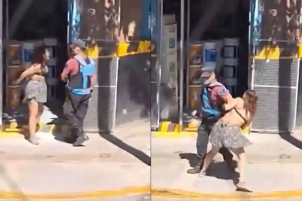 Mujer agrede a un policía