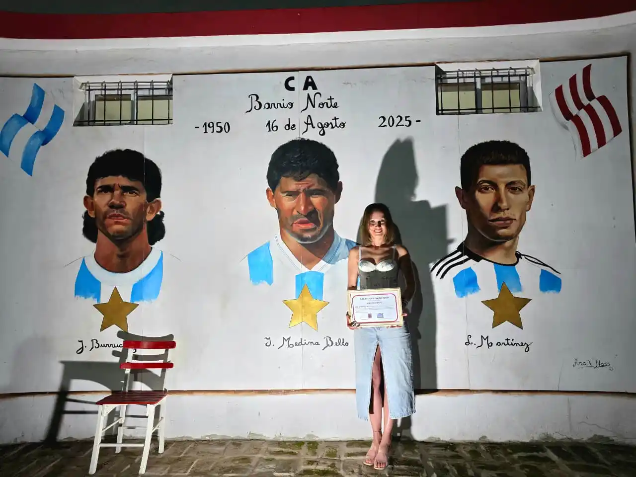 Se inauguró un mural homenaje a jugadores de la Selección Argentina en el Club Barrio Norte