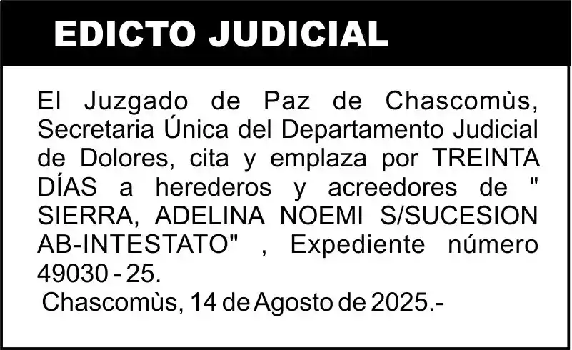 SIERRA, ADELINA NOEMI S/SUCESION AB-INTESTATO