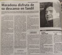 En 2007, Maradona estuvo en Tandil como parte de un proceso de recuperación