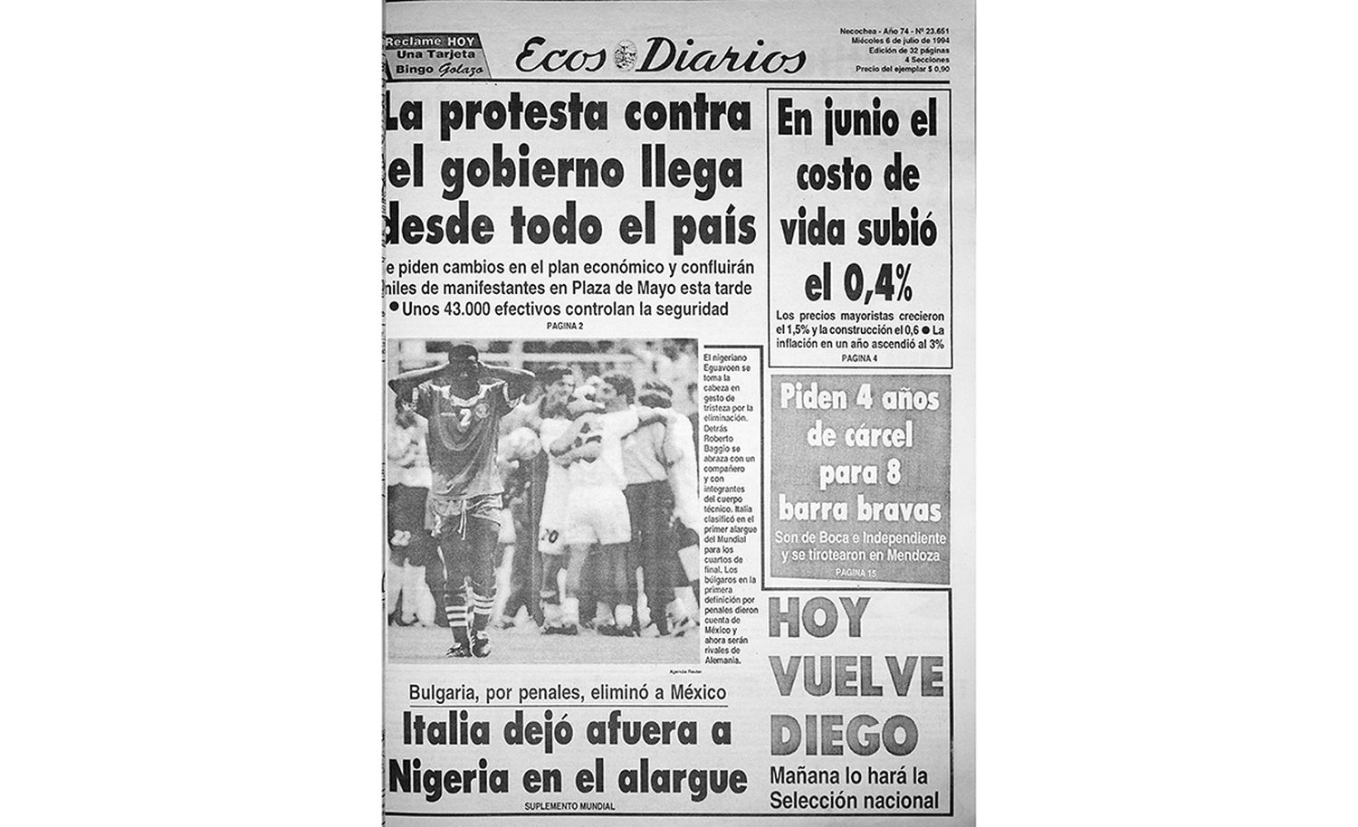 Miércoles 6 de julio 1994