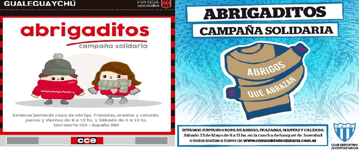 Abrigaditos: la campaña solidaria que encabezan Central y Juventud Unida