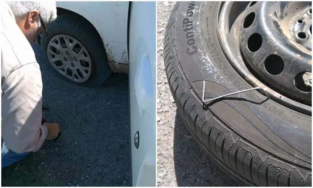 Ruta 2: Denuncian que arrojan "miguelitos" a la altura de Dolores