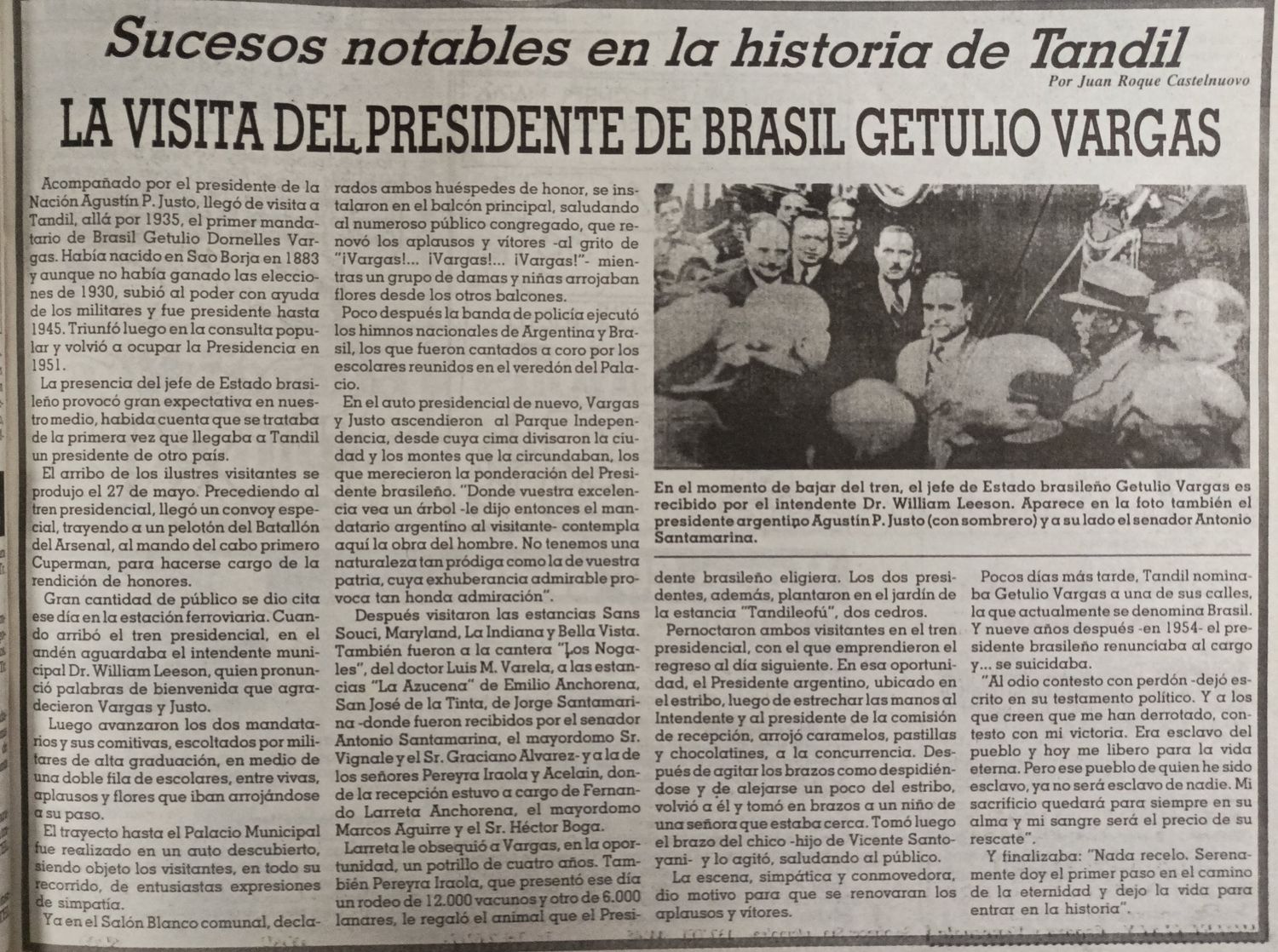 La visita del presidente de Brasil Getulio Vargas