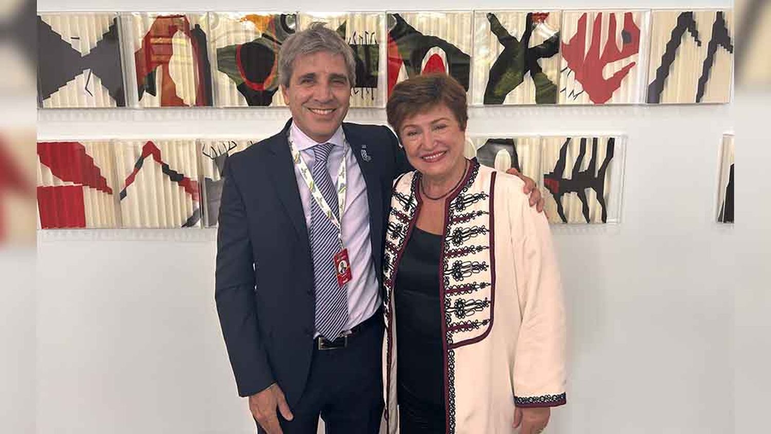 Luis Caputo y Kristalina Georgieva en San Pablo