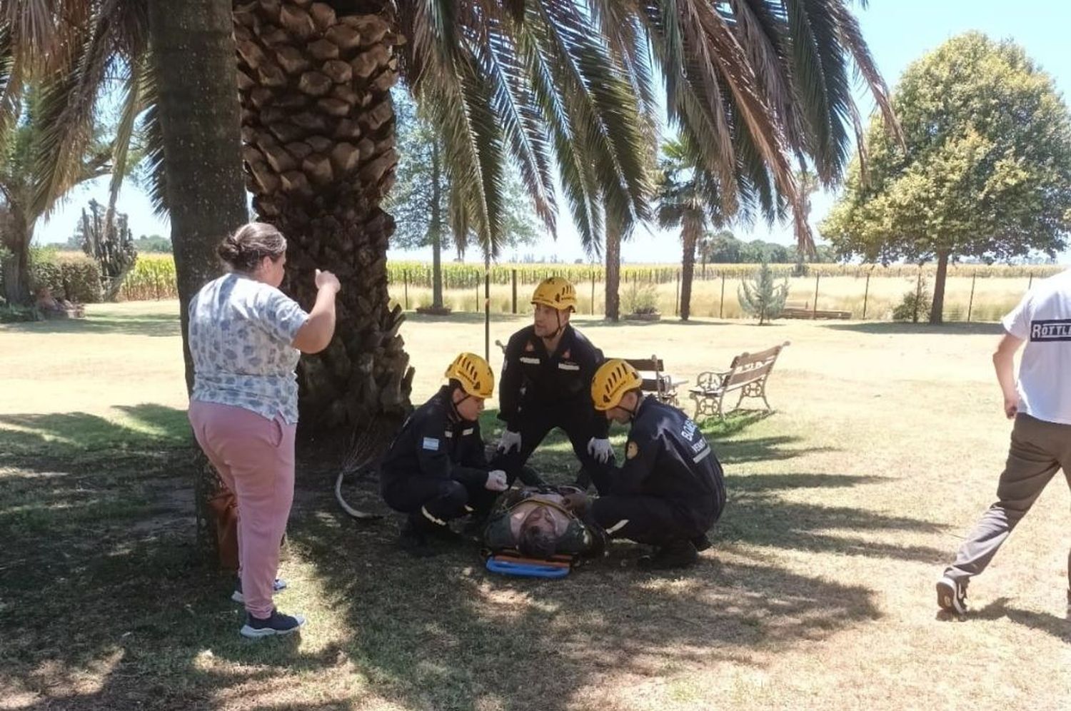 Bomberos brindaron las primera atenciones y luego fue trasladado al Hospital de Venado Tuerto.