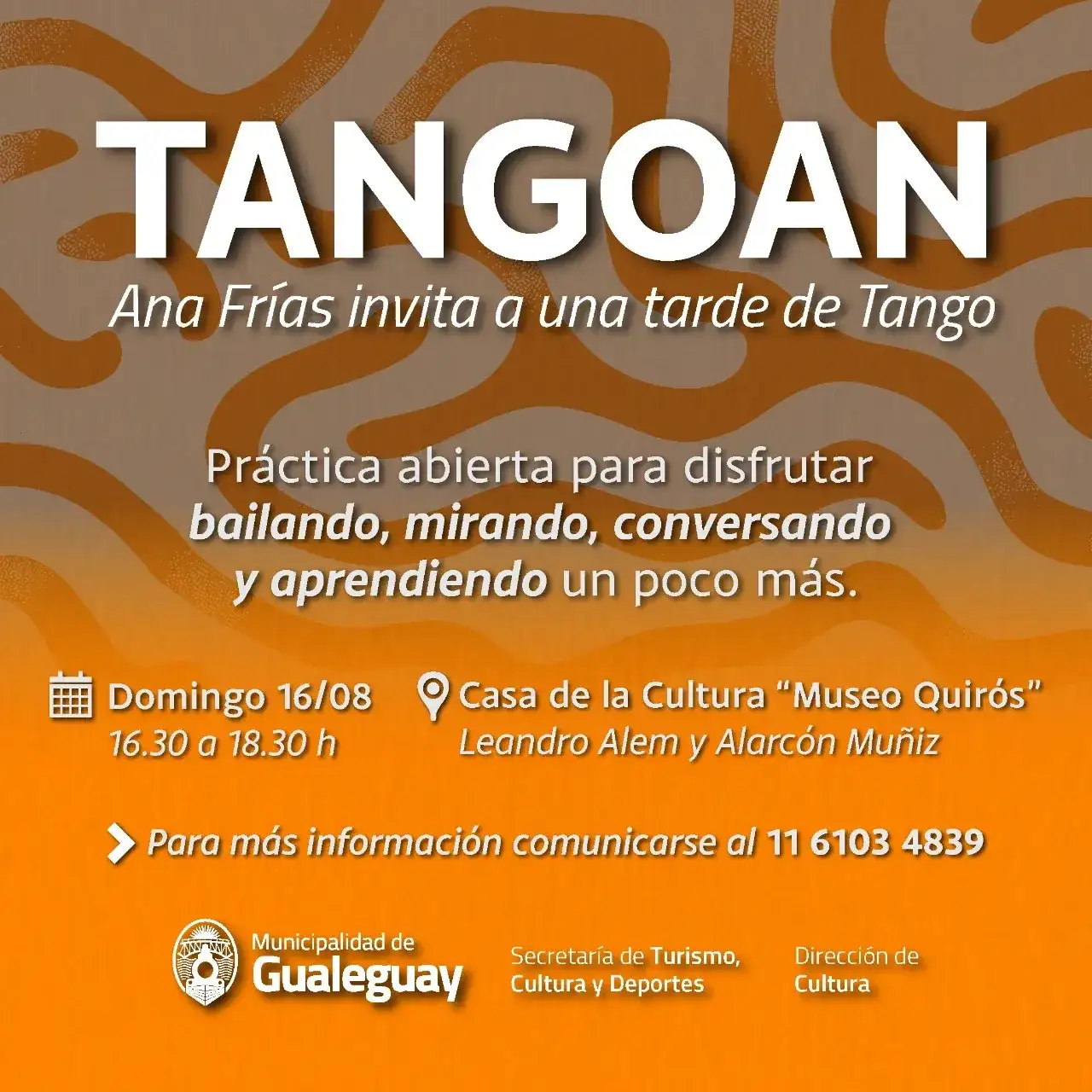"Tangoan": una tarde de práctica abierta de tango en la Casa de la Cultura