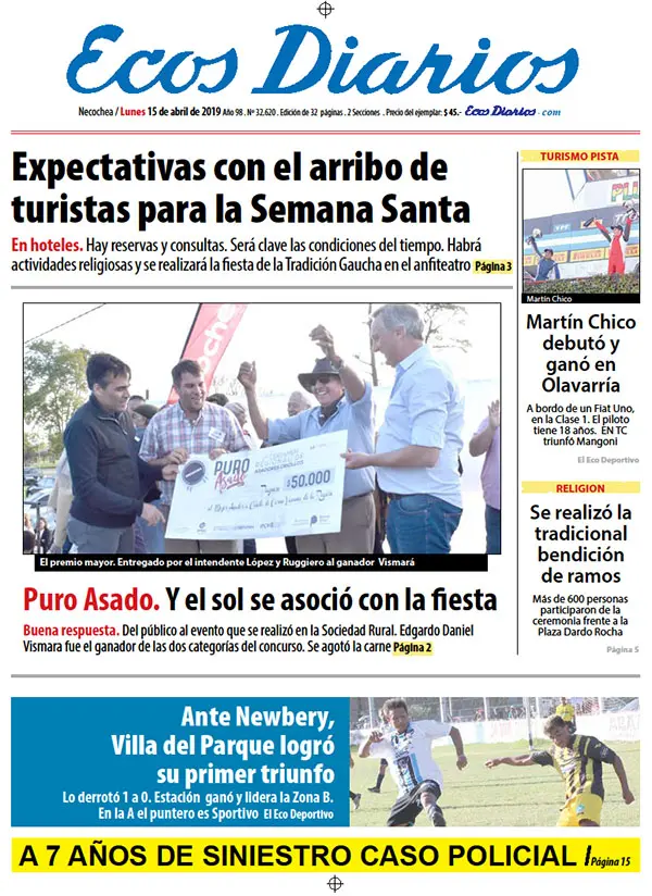 Tapa del 15 de abril de 2019
