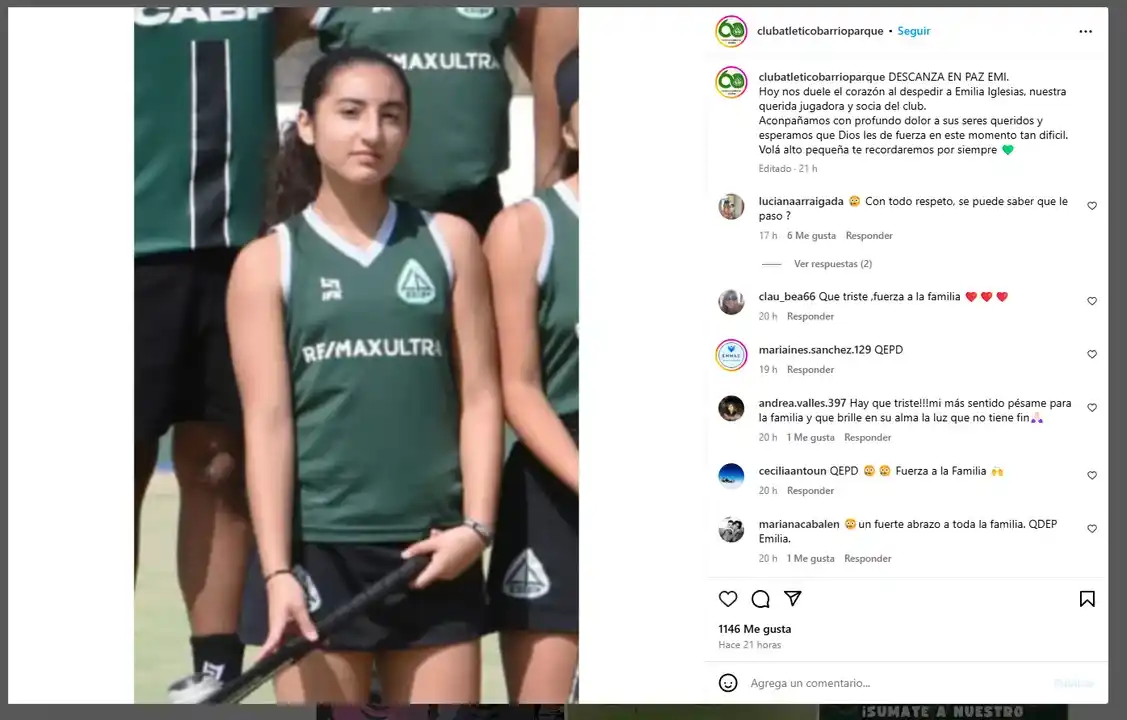 Murió una jugadora de hockey juvenil cordobesa tras un choque frontal en Brasil: dolorosa despedida de su club - 2