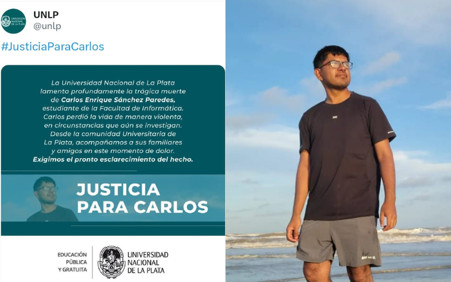 "Justicia para Carlos", el pedido de UNLP