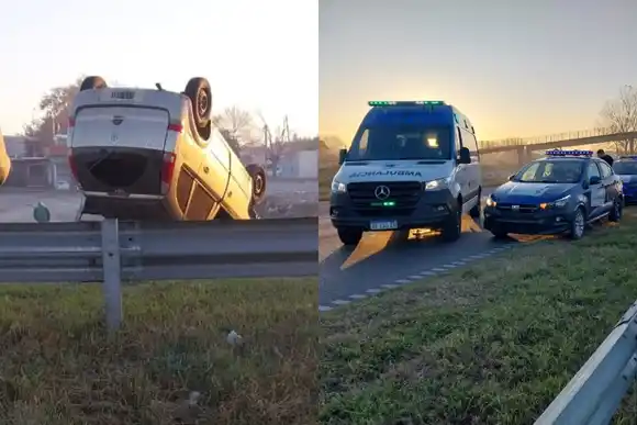 Choque y vuelco en Circunvalación y Oroño: un conductor tuvo que ser rescatado