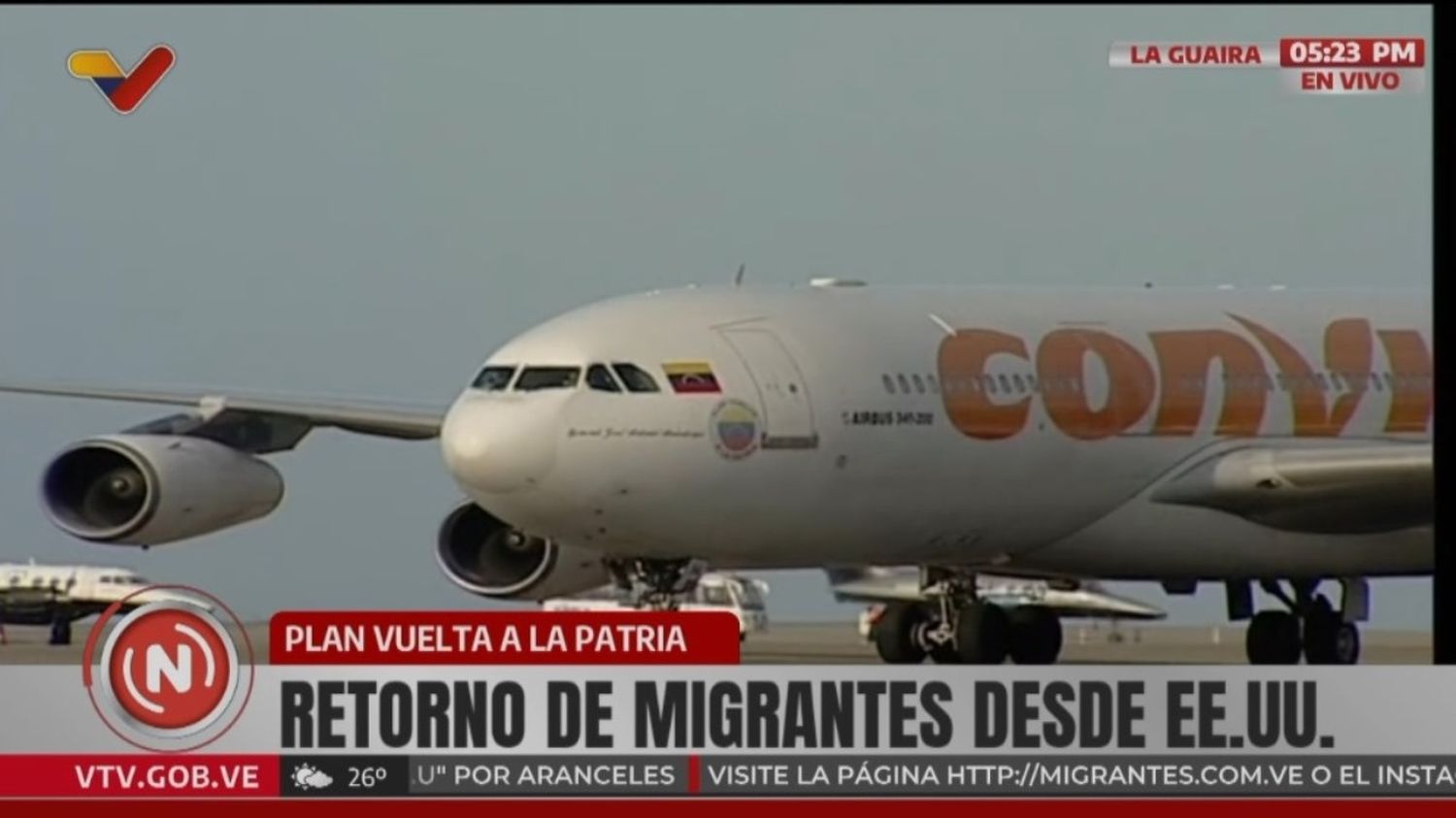 SEGUNDO VUELO DEL DÍA: llegaron otros 198 migrantes venezolanos provenientes de Texas, con escala en Honduras