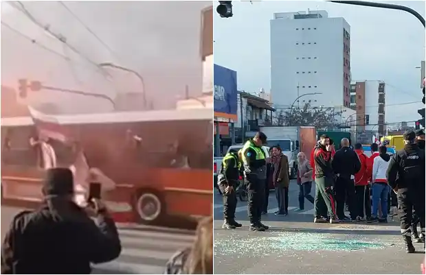 Video: Hinchas de River cayeron de un micro en San Miguel mientras viajaban al Monumental