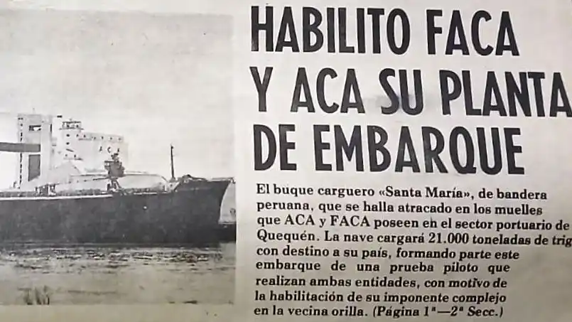 A 40 años de la terminal de ACA en Puerto Quequén