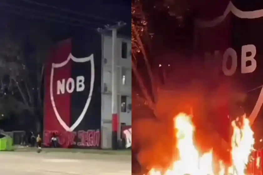 Incendiaron un mural de Newell's.