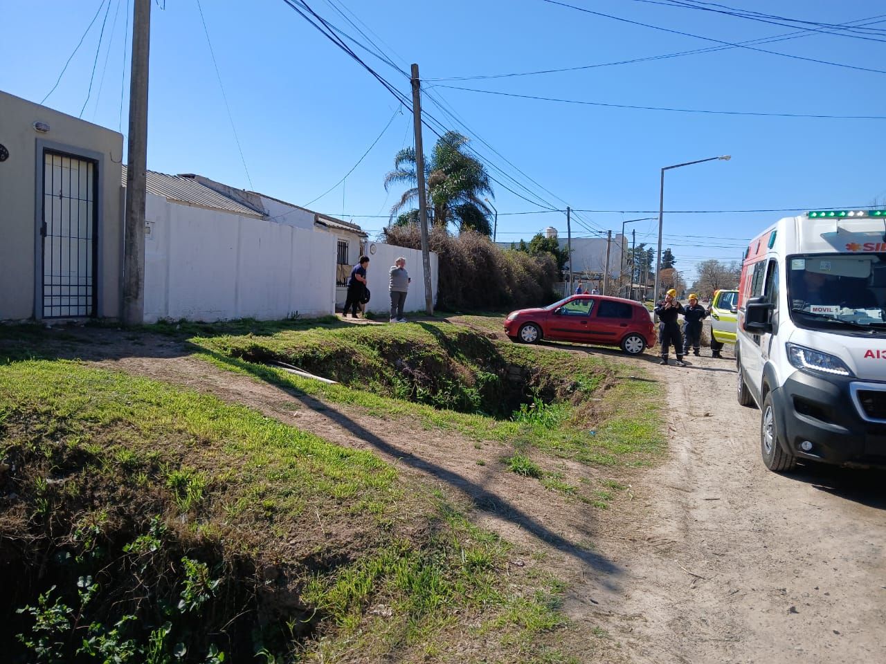 La cuneta en la que cayó la joven de 29 años.
