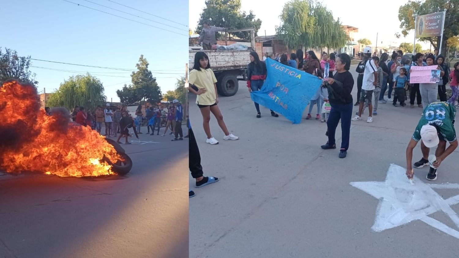 Reconquista: familiares de Matías Cardozo pintaron una estrella y pidieron justicia