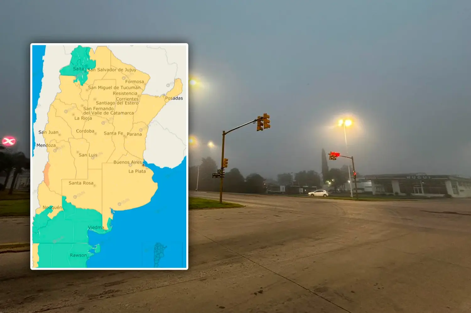 Otra mañana con espesa neblina en Rafaela: el SMN anticipó que llegarían tormentas fuertes, viento y rige alerta amarilla