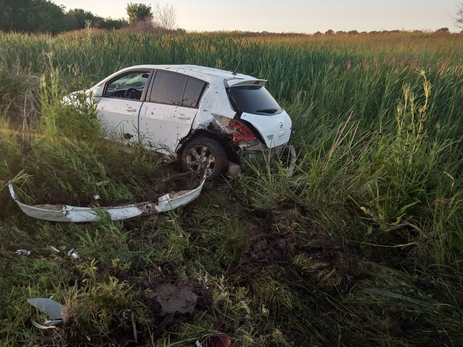 Por esquivar una liebre despistó cuando iba de Paraná a María Grande
