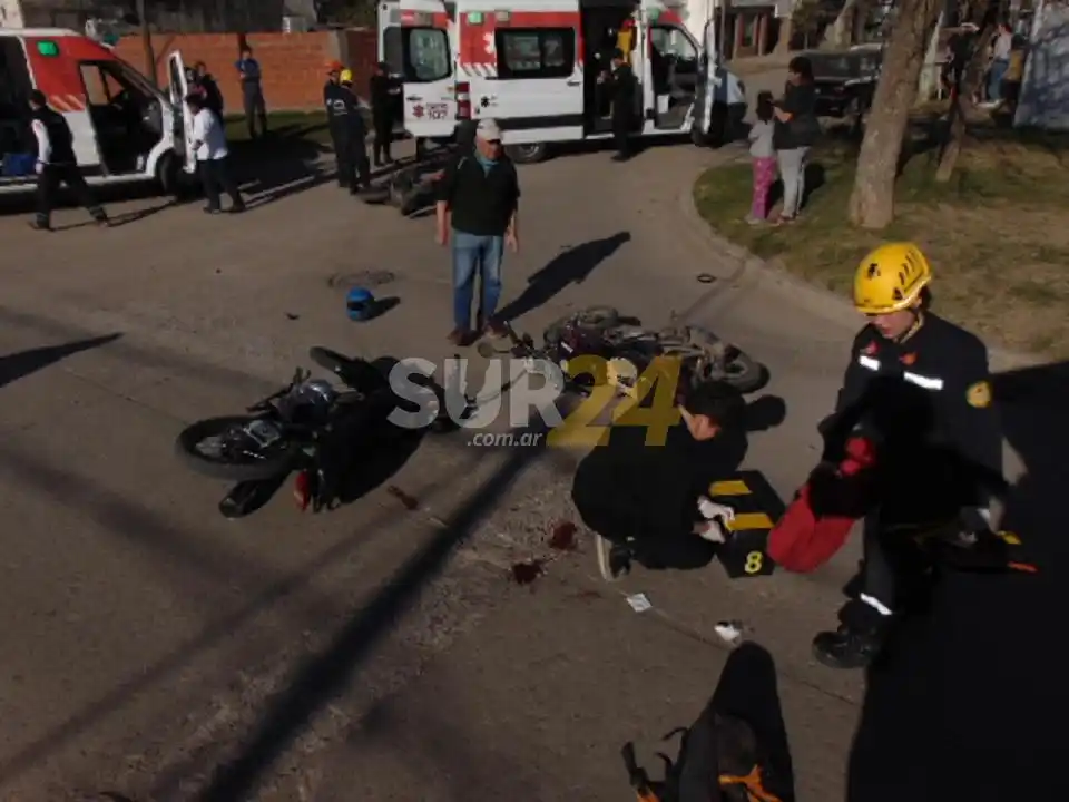 Tres heridos por múltiple choque de motos en Sáenz Peña e Italia